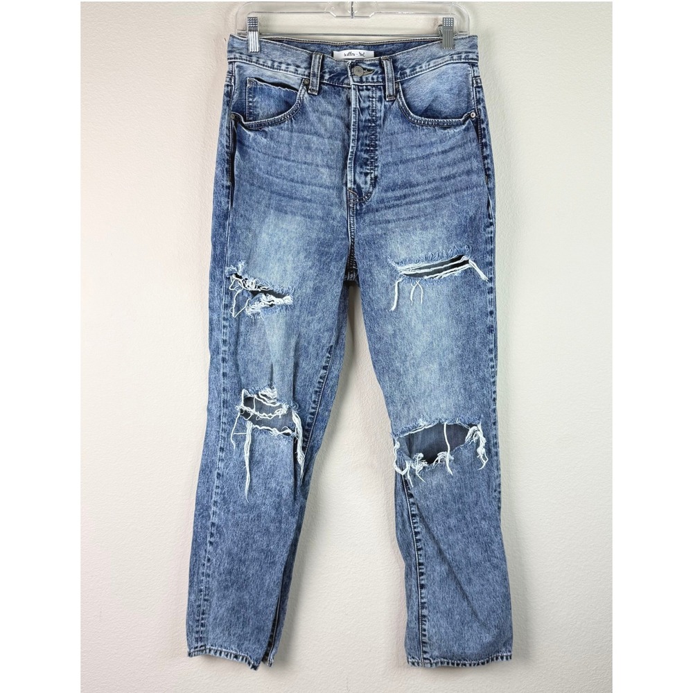 Willow + Root Jeans Men 28 The Vintage Dad Jean Distressed Acid Wash Blue Denim